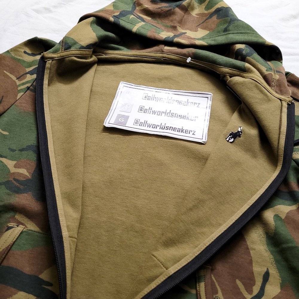 Polo Camouflage Camo Double Knit Fleece Hoodie Jacket Brown RL Green Black - Picture 11 of 14